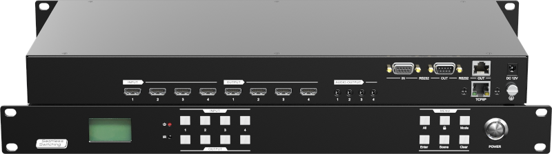 MUH0404S-H2 ::: เครื่องสลับสัญญาณ HDMI แบบ Matrix ไร้รอยต่อ เข้า 4 ออก 4